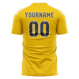 Custom Gold Dark Grey Soccer Jersey
