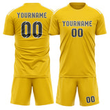 Custom Gold Dark Grey Soccer Set