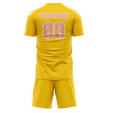 Custom Gold Light Pink Soccer Set