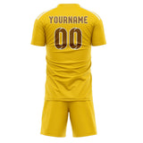 Custom Gold Khaki Soccer Set