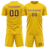 Custom Gold Khaki Soccer Set