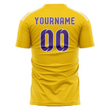 Custom Gold Light Purple Soccer Jersey