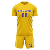 Custom Gold Light Purple Soccer Set