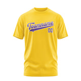 Custom Gold Light Purple T-Shirt