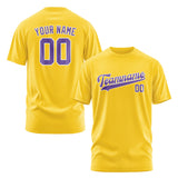Custom Gold Light Purple T-Shirt