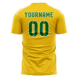Custom Gold Emerald Green Soccer Jersey