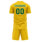 Custom Gold Emerald Green Soccer Set