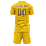 Custom Gold Light Khaki Soccer Set