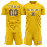 Custom Gold Light Khaki Soccer Set