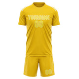 Custom Gold Light Yellow Soccer Set