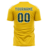 Custom Gold Blue Green Soccer Jersey