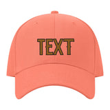 Custom Coral Pink Dark Green Hat