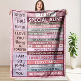 Gifts for Aunt Blanket - Best Aunt Ever I Love You Always & Forever I Am So Proud of You - From Nephew Niece, Birthday Christmas Holiday, Inspirational Motivational