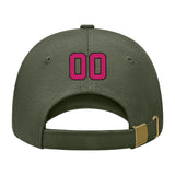 Custom Dark Green Light Pink Hat 34B21713