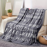 Blanket for Nurse Gifts - Caring Amazing Compassionate Loving Kind Sensitive Reliable Devoted Tough Hard Working Selfless Dedicated - From Family Friends, Birthday Christmas Everyday Encouragement, Inspirational Motivational