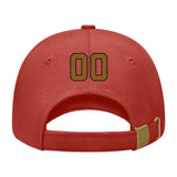 Custom Coral Red Dark Green Hat 35B21722