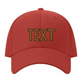 Custom Coral Red Dark Green Hat