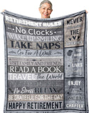 Blanket for Retirement Gifts, “Retirement Rules: Happy Retirement”, From Family Friends, Birthday Christmas Holiday, Inspirational Theme