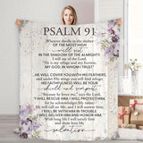 Gifts for Loved Ones Blanket - Psalm 91 Whoever Dwells in the Shelter of the Most High Will Rest - From Family, Birthday Christmas Holiday, Inspirational Faith