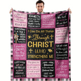 Gifts for Daughter Blanket - I Can Do All Things Through Christ Who Strengthens Me - From Parents, Birthday, Christmas, Everyday Encouragement, Inspirational Faith