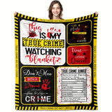 Gifts for Woman Blanket - This Is My True Crime Watching Blanket - From Parents, Birthday Christmas Holiday, Motivational Crime