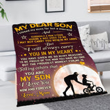 Blanket for Son Gifts, “I will always carry you in my heart”, From Mom, Birthday, Christmas, Graduation, Inspirational Theme