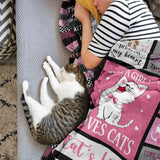 Gift for Cat Lover Blanket - Just a Girl Who Loves Cats - From Family, Birthday, Christmas, Everyday Encouragement, Inspirational, Motivational