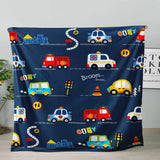 Gifts for Kids Blanket, "Broom... Broom..." From Parents, Birthday, Holiday, Everyday Encouragement, Playful Cars Theme