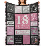 Gifts for Daughter Blanket - 18 & Fabulous - From Parents, Birthday, Graduation, Everyday Encouragement, Inspirational, Motivational