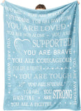 Gifts for Son Blanket, “You Are Loved, Supported, Brave, Courageous, Strong”, From Mom Dad, Birthday, Christmas, Encouragement, Inspirational