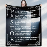 Gifts for Pastor Blanket - PASTOR Is for the Preacher, Anointing, Shepherd, Teacher, Obedience, Righteousness - From Church Family, Birthday, Christmas, Encouragement, Inspirational