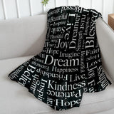 Blanket for Son Gifts, “Dream Joy Hope Blessed Kindness Inspire”, From Mom Dad, Birthday Christmas Graduation, Inspirational Motivational