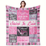 Gifts for Sister in Law Blanket - World’s Best Sister In Law,” From Brother, Birthday, Christmas, Everyday Encouragement, Inspirational