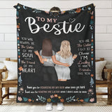 Gifts for Bestie Blanket - To My Bestie You Will Always Be The Sister Of My Soul The Friend Of My Heart,” From Friend, Birthday Christmas Everyday Encouragement, Inspirational