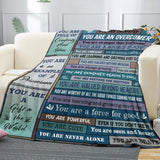 Blanket for Son Gifts, “You Are an Overcomer”, From Parents, Birthday, Christmas, Graduation, Inspirational, Motivational