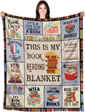 Blanket for Book Lover Gifts, “This Is My Book Reading Blanket”, From Parents, Birthday Christmas Graduation Everyday, Inspirational