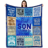Gifts for Son Blanket - Best Son Ever - From Parents, Birthday, Graduation, Everyday Encouragement, Inspirational Motivational