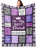 Blanket for Best Friend Gifts, “To My Best Friend”, From Bestie, Birthday Christmas Graduation Everyday Encouragement, Inspirational