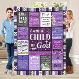 Gifts for Child Blanket - I am a CHILD of God - From Parents, Birthday, Christmas, Everyday Encouragement, Inspirational Faith