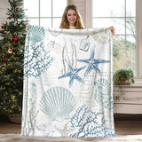Coastal Gifts Blanket - The Ocean Gave Me a Different Life It Has Changed Me - From Parents, Birthday Christmas Holiday, Inspirational
