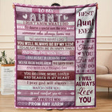 Gifts for Aunt Blanket - Best Aunt Ever, I Will Always Love You - From Niece Nephew, Birthday Christmas Everyday Encouragement, Inspirational