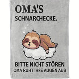 Blanket for Grandma Gifts, “Oma's Schnarchecke. Bitte Nicht Stören Oma Ruht Ihre Augen Aus”, From Grandkids, Birthday, Christmas, Inspirational