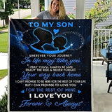 Blanket for Son Gifts - I Love You Forever & Always - From Parents, Birthday, Christmas, Everyday Encouragement, Inspirational, Motivational