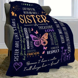 Blanket for Sister Gifts - Love You to the Moon and Back Sister - From Family, Birthday, Christmas, Everyday Encouragement, Inspirational Motivation