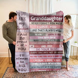 Blanket for Granddaughter Gifts - You Are My Sunshine I Am So Proud Of You I'll Always Be With You - From Grandparents, Birthday Christmas Everyday Encouragement, Inspirational Motivational