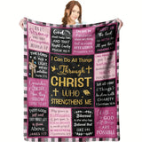 Gifts for Daughter Blanket - I Can Do All Things Through Christ Who Strengthens Me - From Parents, Birthday, Christmas, Everyday Encouragement, Inspirational Faith