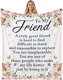 Blanket for Friend Gifts, “A truly great friend is hard to find, difficult to leave and impossible to replace”, From Bestie, Birthday, Christmas, Everyday Encouragement, Inspirational