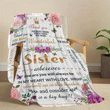Gifts for Sister Blanket - Thank you for being such a good friend,” From Sibling, Birthday, Christmas, Everyday Encouragement, Inspirational Motivational