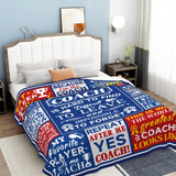 Blanket for Coach Gifts, “A Truly Amazing Coach Is Hard to Find Difficult to Leave and Impossible to Forget”, From Team, Birthday, Christmas, Inspirational