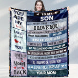 Blanket for Son Gifts - You Are My Love I Am So Proud of You, To My Son Never Forget How Much I Love You,” From Mom, Birthday, Graduation, Everyday Encouragement, Inspirational Motivational Blanket